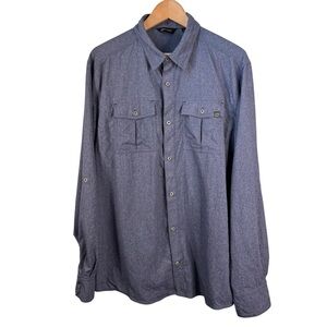 Berghaus Blue Vented Button Up Long Sleeve Shirt Size XL Hiking Fishing Outdoor